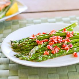 Asparagus w/ Red Pepper Vinaigrette