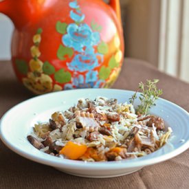 Pasta with Apples and Mushrooms