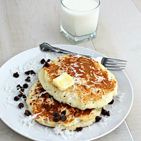 Chocolate and Coconut Pancakes