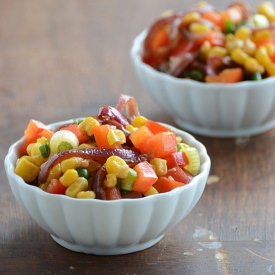 Warm Roasted Red Onion + Corn Salad
