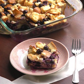 Blueberry Coconut Bread Pudding
