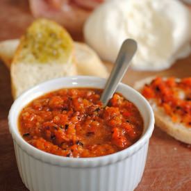 Burrata with Grilled Red Pepper Dip