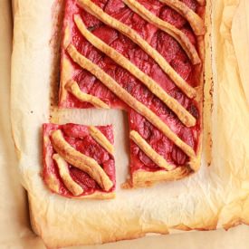 Roasted Strawberry Danish Tart