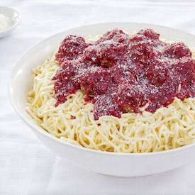 Spaghetti and Meatballs Cake