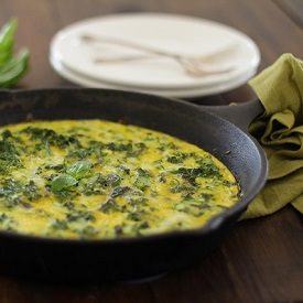 Zucchini, Basil and Kale Frittata
