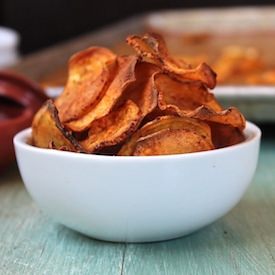 Baked BBQ Sweet Potato Chips
