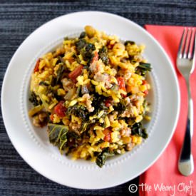 Saffron Rice with Sausage and Kale