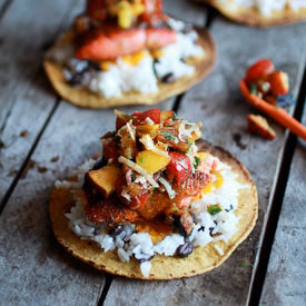 Jerk Salmon Tostadas