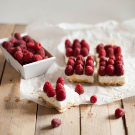 Coconut Cheesecake with Raspberries