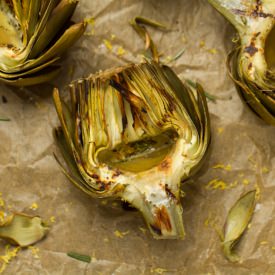 Lemon Rosemary Grilled Artichokes