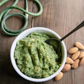 Garlic Scape and Almond Pesto