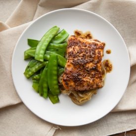 Mustard Brown Sugar Glazed Salmon