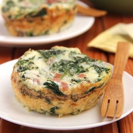 Egg White, Ham & Spinach Quiches