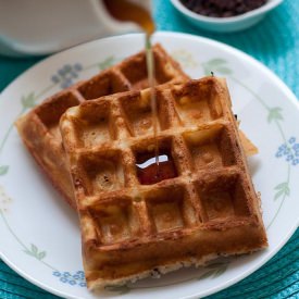 Crispy Waffles with Cacao Nibs