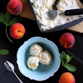 No-Churn Roasted Peach Ice Cream