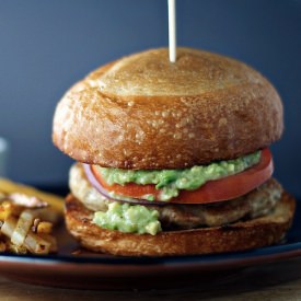 *Burgers w/ Avocado-Tomatillo Sauce