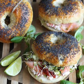 Homemade Bagels with Smoked Salmon