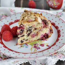 Raspberry Chocolate Almond Cake