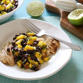 Chicken w/ Black Bean Mango Salsa