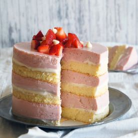 Layered Roasted Strawberry Cheesecake
