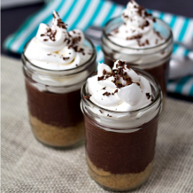Chocolate Pudding Pie in a Jar