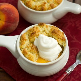 Peach and Plum Johnnycake Cobblers