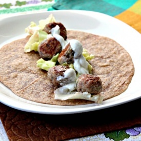 Indian Chicken Meatball Wraps