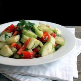 Zippy Cucumber and Red Pepper Salad