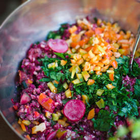 Summer Veggie Rice Quinoa Tabbouleh
