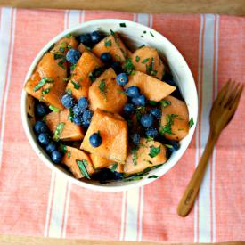 Basil & Mint Blueberry Melon Salad