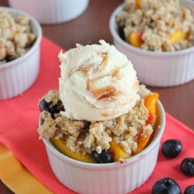 Peach and Blueberry Crumble
