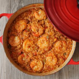 Brown Rice Jambalaya with Shrimp
