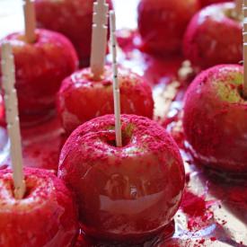 Raspberry & Gold Toffee Apples