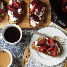 Plum & Ricotta Bruschetta