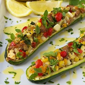 Mediterranean Stuffed Zucchini