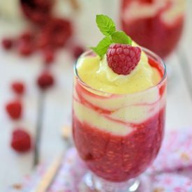 Raspberries with Homemade Pudding