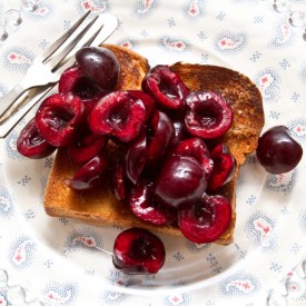 Lime Macerated Cherries on Brioche