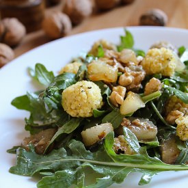 Roasted Pear and Arugula Salad