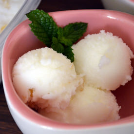 Lemon Sorbet with Asian Pears