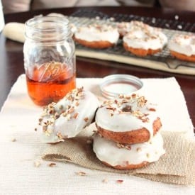 Maple & Bourbon Glazed Cake Doughnuts