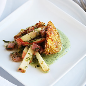 Fried Tomatillo Wedges with Aioli