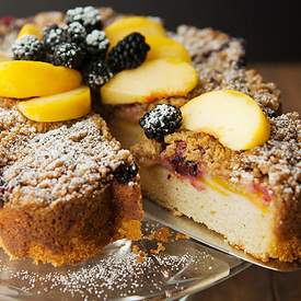 Blackberry Peach Coffee Cake