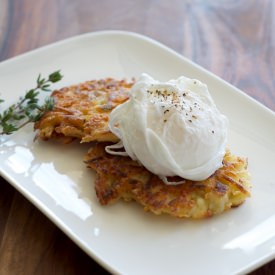 Potato Pancakes with Poached Egg