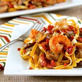 Fettuccine with Shrimp & Pancetta