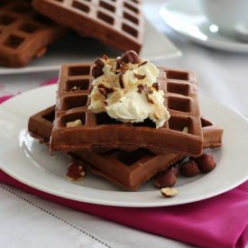 Chocolate Hazelnut Protein Waffles