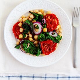 Beet Greens and Chickpea Salad