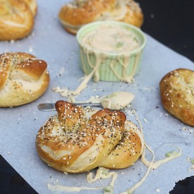 Everything Pretzels w/ Boozy Fondue
