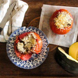 Quinoa Risotto Baked Tomatoes