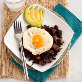 Maple Pork Belly Sweet Potato Hash