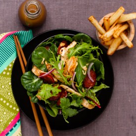Cicken Confit on Asian Greens